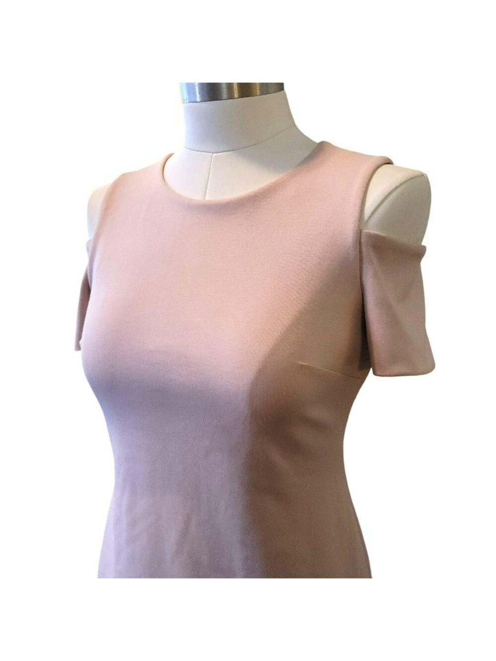 Calvin Klein Pale Pink Dress Cold Shoulder Bodycon Sheath Woman's Size 6 VR601